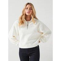 Calvin Klein Jeans Sherpa 1/2 Zip Sweatshirt - Cream