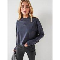 Calvin Klein Jeans Monologo Long Sleeve Top - Grey