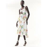 Olivia Rubin Tess Painted Floral Midi Wrap Skirt