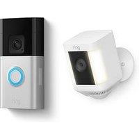 Ring Battery Video Doorbell Plus With Wireless Spotlight Camera Plus Smart Security Camera