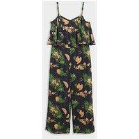 River Island Girls Floral Layered Jumpsuit - Black