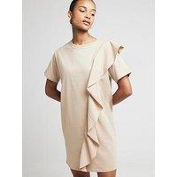 River Island Hybrid Frill Mini Dress - Beige