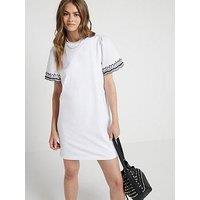 River Island Contrast Sleeve Mini Dress - White