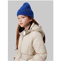Calvin Klein Jeans Kids Monogram Rib Beanie - Blue