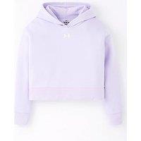 Under Armour Girls Training Rival Fleece Crop Hoodie - Purple