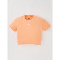 Under Armour Girls Training Crop Sportstyle Logo T-Shirt - Orange