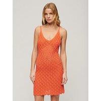 Superdry Crochet Cami Mini Dress - Orange