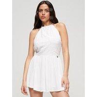 Superdry Vintage Embroidered Mini Dress - Cream