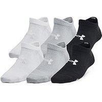 Under Armour Junior Unisex Training Essential No Show 6Pack Socks - Black