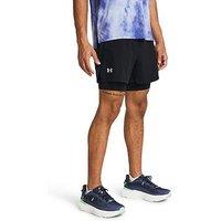Under Armour Mens Running Launch 5Inch 2-In-1 Shorts - Black