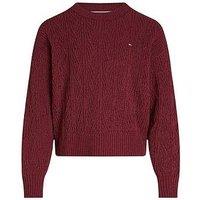 Tommy Hilfiger Girls Chenille Sweater - Red