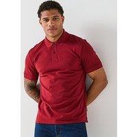 Boss Pallas Regular Cotton Pique Polo Shirt - Dark Red