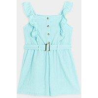 River Island Girls Belted Frill Playsuit - Green