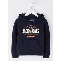 Jack & Jones Mini Younger Boys 2 Colour Logo Hoodie - Navy