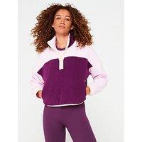 Gym + Coffee Women'S Training Half Zip Crop Polar Fleece - Multi