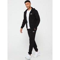 Ea7 Emporio Armani Core Id Zip Hoodie Fleece Tracksuit - Black