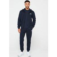 Ea7 Emporio Armani Core Id Zip Hoodie Fleece Tracksuit - Dark Blue