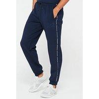 Ea7 Emporio Armani Mini Tape Logo Cuff Joggers - Navy