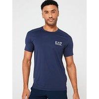 Ea7 Emporio Armani Eagle Sleeve Logo Poly T-Shirt - Navy