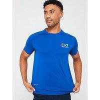 Ea7 Emporio Armani Eagle Sleeve Logo Poly T-Shirt - Bright Blue