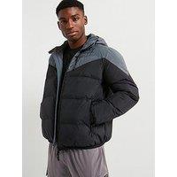 Ea7 Emporio Armani Ea7 Contrast Padded Hood Jacket - Black