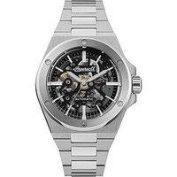 Ingersoll 1892 The Baller Automatic Mens Watch With Black Skeleton Dial And Silver Stainless Steel Bracelet - I15002
