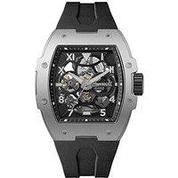 Ingersoll 1892 The Play Automatic Mens Watch With Black Skeleton Dial And Black Pu Strap - I15301