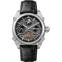 Ingersoll 1892 The Varsity Automatic Mens Watch With Grey Skeleton Dial And Black Leather Strap - I15402