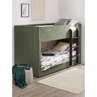 Very Home Panelled Bunk Bed With Mattress Options (Buy & Save!) - Winter Moss - Bunk Bed Frame With 2 Standard Mattresses