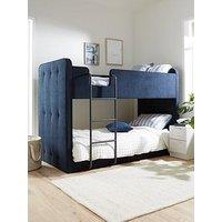 Very Home Charlie Fabric Bunk Bed With Mattress Options (Buy And Save!) - Deep Blue - Bunk Bed Frame With 2 Premium Mattresses
