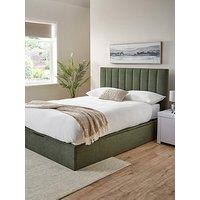 Very Home Nova End Lift Up Storage Ottoman Bed With Mattress Options (Buy & Save!) - Winter Moss - Bed Frame With Memory Mattress