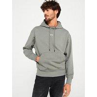 Boss Wesmallhood Regular Fit Centre Logo Overhead Hoodie - Grey