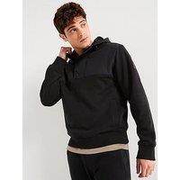 Boss Zetwillnylon 2 Relaxed Fit Nylon Overhead Hoodie - Black