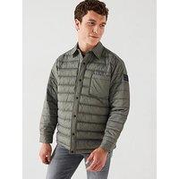 Boss Lambizzo M Oversize Quilted Button Thru Shacket - Grey
