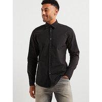 Boss Relegant 6 M Regular Fit Logo Poplin Shirt - Black