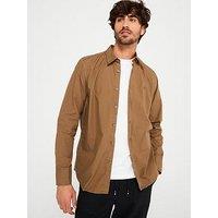 Boss Relegant 6 M Regular Fit Logo Poplin Shirt - Khaki