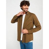 Boss Rickert M Regular Fit Brushed Cotton Shirt - Khaki