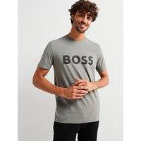 Boss Thinking 1 Regular Fit Large Logo T-Shirt - Grey