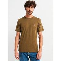 Boss Tales Tonal Logo Relaxed Fit T-Shirt - Khaki