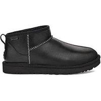 Ugg Men'S Leather Regen Classic Ultra Mini Boots - Black