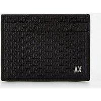 Armani Exchange Micro Monogram Credit Card Holder - Black