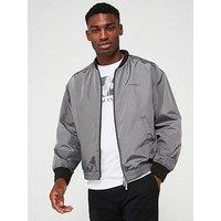 Armani Exchange Back Logo Nylon Bomber - Grey