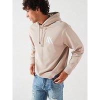 Armani Exchange Embroided Ax Left Chest Logo Hoodie - Light Brown