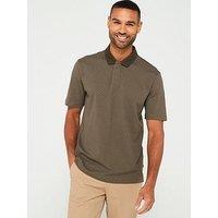 Armani Exchange Regular Fit Micro Print Polo Shirt - Green