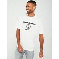 Armani Exchange Relaxed Fit Centre Monogram Logo T-Shirt - Off White