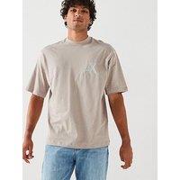 Armani Exchange Embroided Ax Left Chest Logo T-Shirt - Light Brown