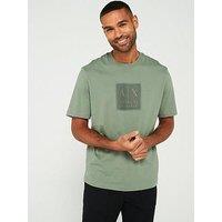 Armani Exchange Relaxed Fit Rubberized Logo T-Shirt - Green