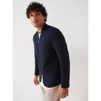 Armani Exchange Double Zip Jersey Jacket - Navy