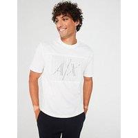 Armani Exchange Regular Fit Macro Logo Graphic T-Shirt - Off White