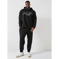 Jack & Jones Jack & Jones Plus Ferris Script Logo Sweat Tracksuit - Black